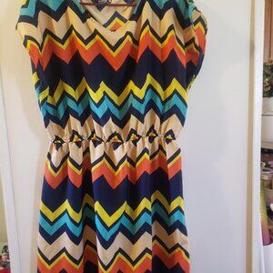 Womens indulge colorful knee length dress xlarge